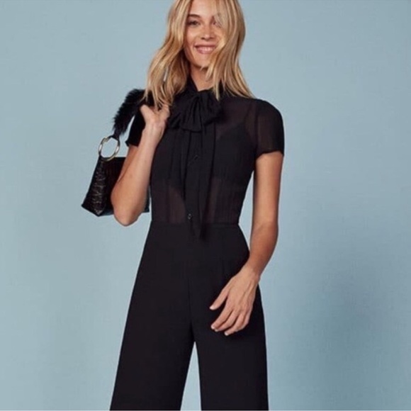 REFORMATION - FRANNIE JUMPSUIT size 2 black - Picture 3 of 14